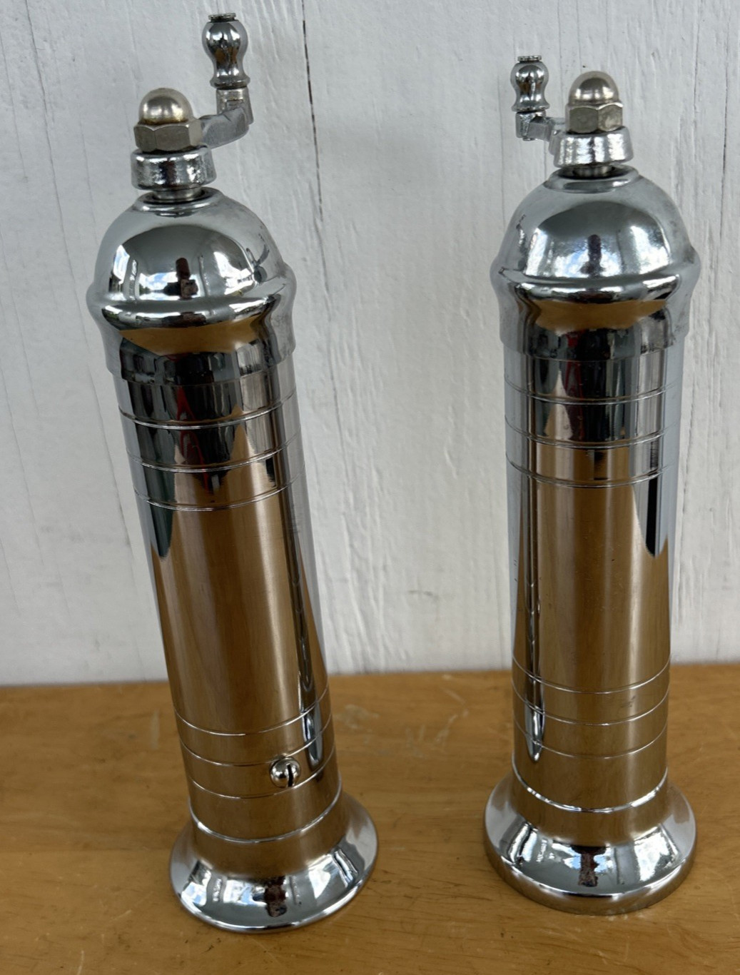 Salt & Pepper Mill Chrome Plated Brass Alexander Premium Greek 8 inch CLEAN
