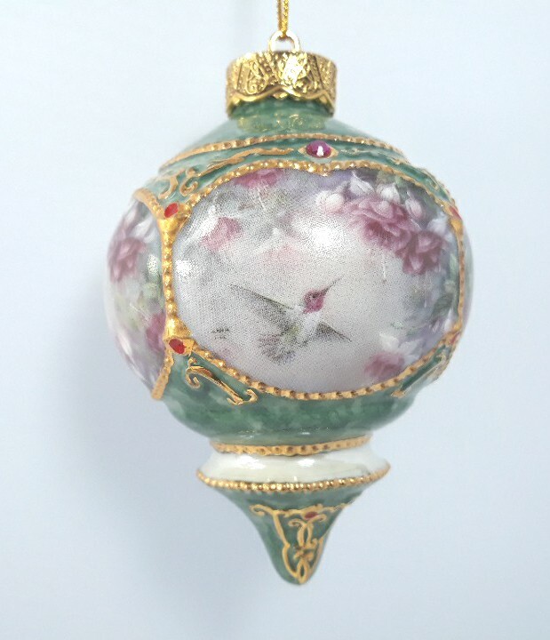 Bradford Lena Liu Christmas Ornament Jeweled Hummingbird 68611 Large 1998 VTG 4″