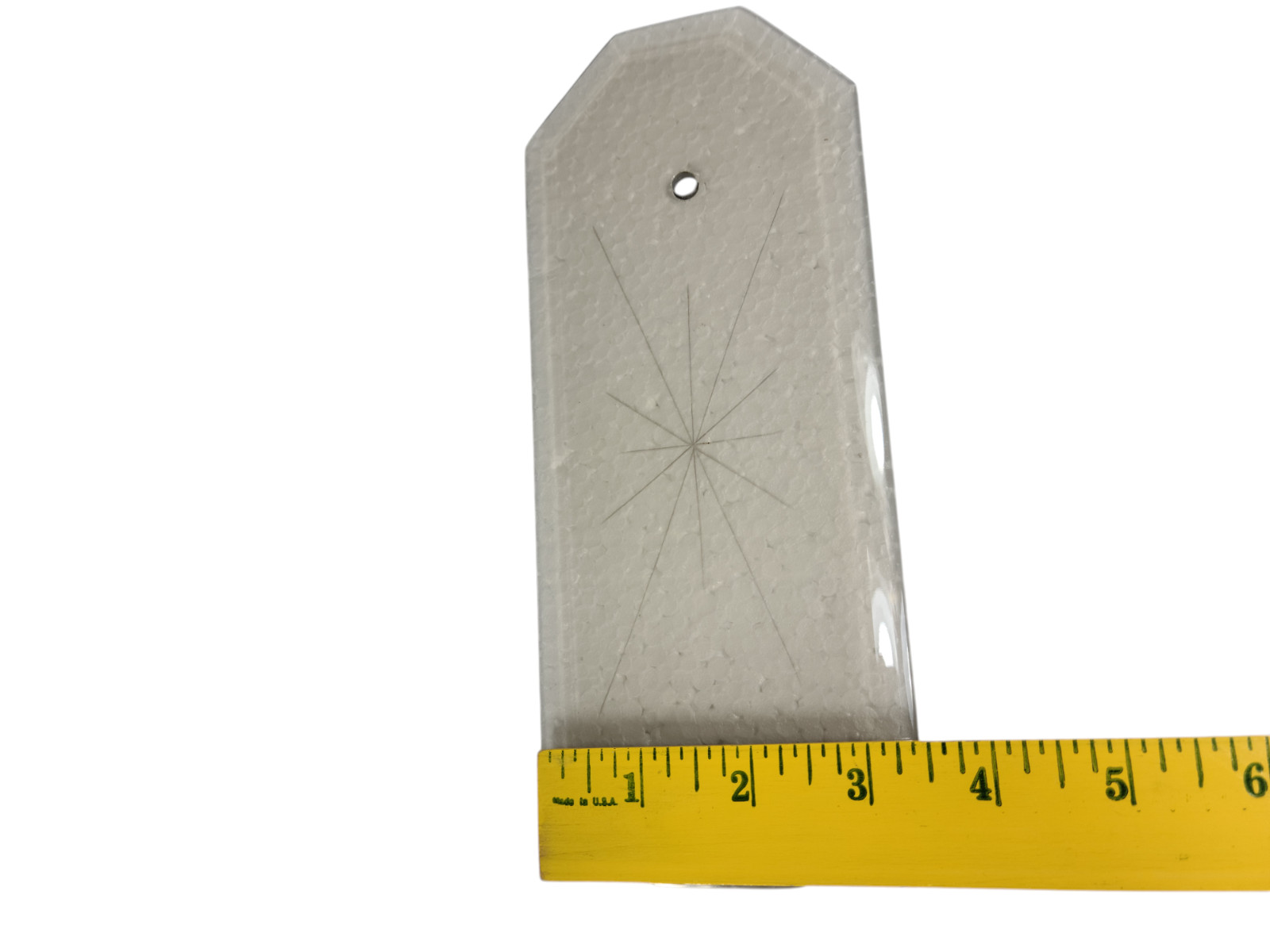 Brass Chandelier Glass Panel Star 8 5/8 x 3.5 in Grey Smoked Mid Century Beveled