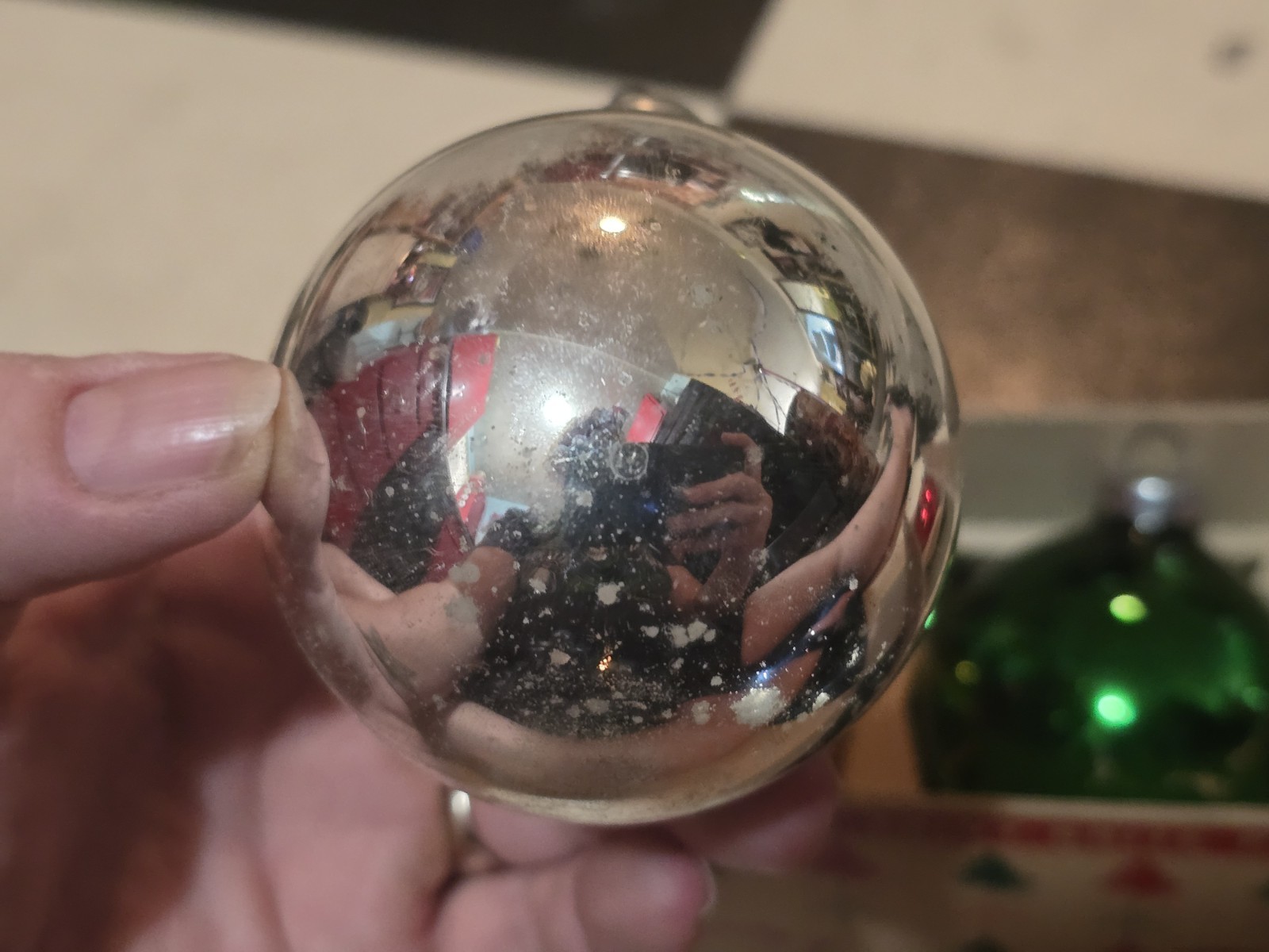 Vtg. Christmas Shiny Brite Glass Tree Ornaments Multicolor Sleeve Box Of 5