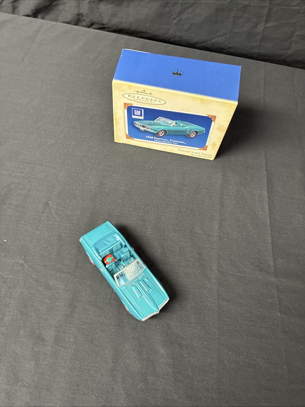 3 Hallmark Ornaments Classic American Cars, 1964 GTO, 1968 FIREBIRD, 1969 CAMARO