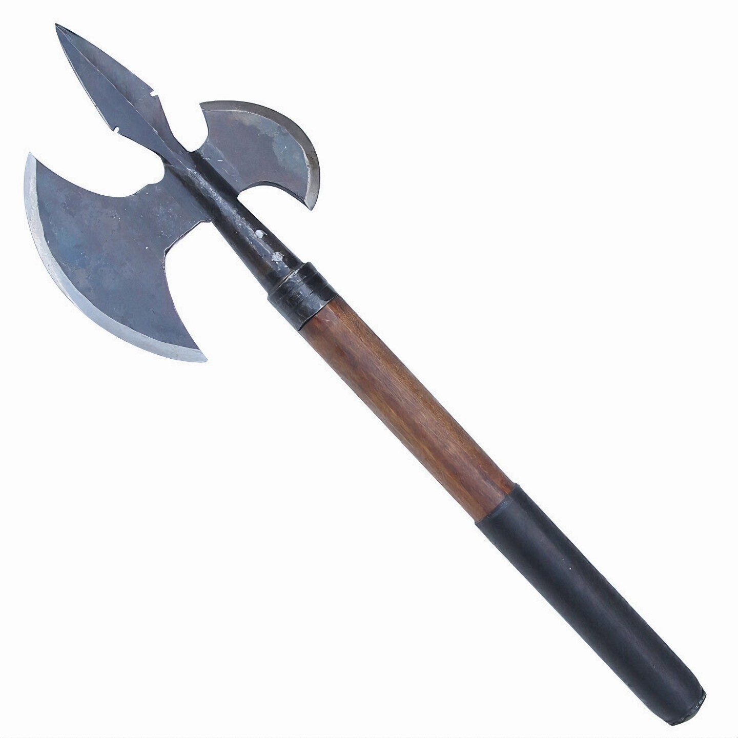 Medieval Triple Edge Hand Forged Battle Axe w/ Spike