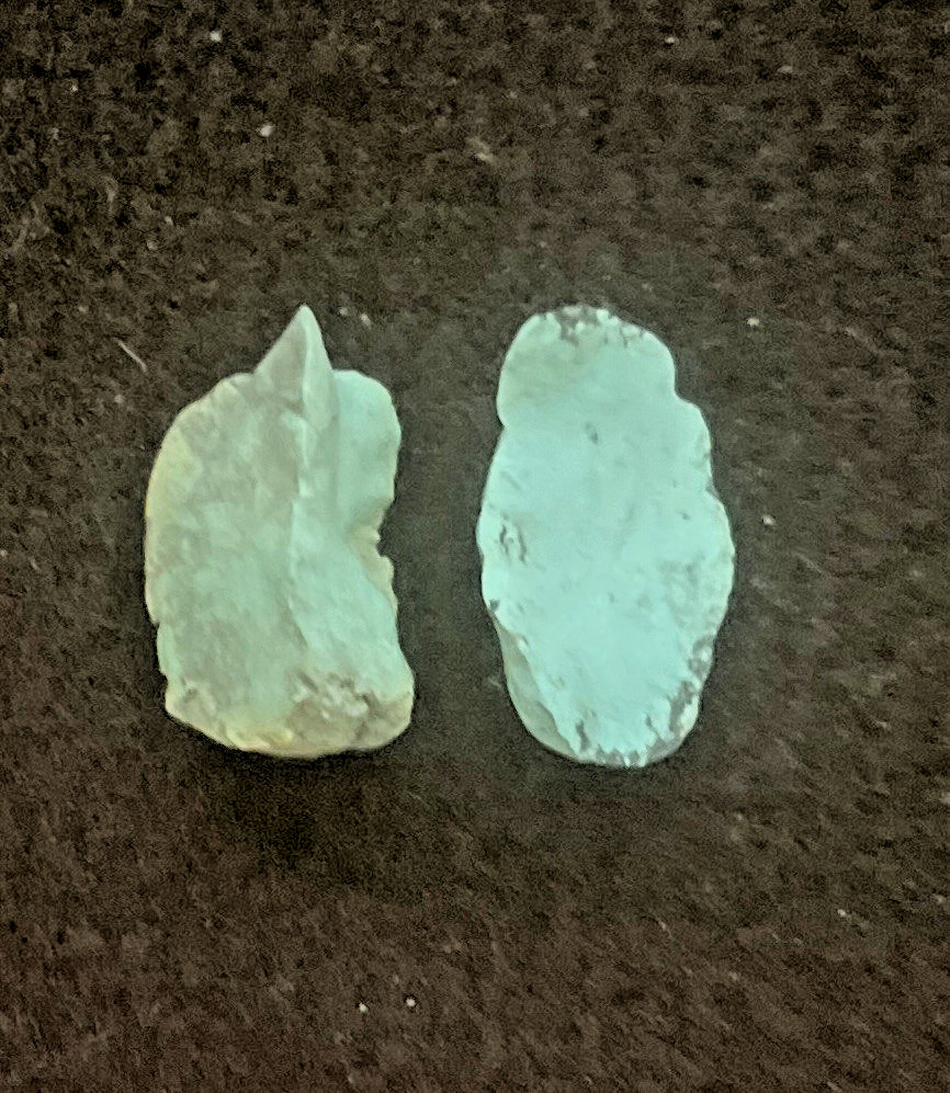2 Blue Moon Nevada Turquoise Rough Nuggets 5.7tgw 21mm & 18mm