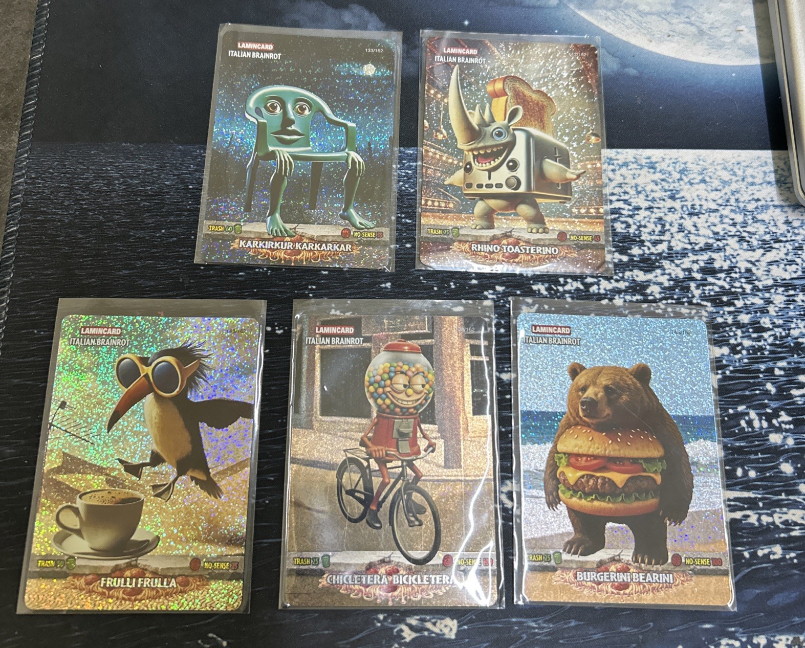 Italian Brainrot LaminCard Chaos Holo Foil Lot Rare Meme + Chaos Backs Bundle NM
