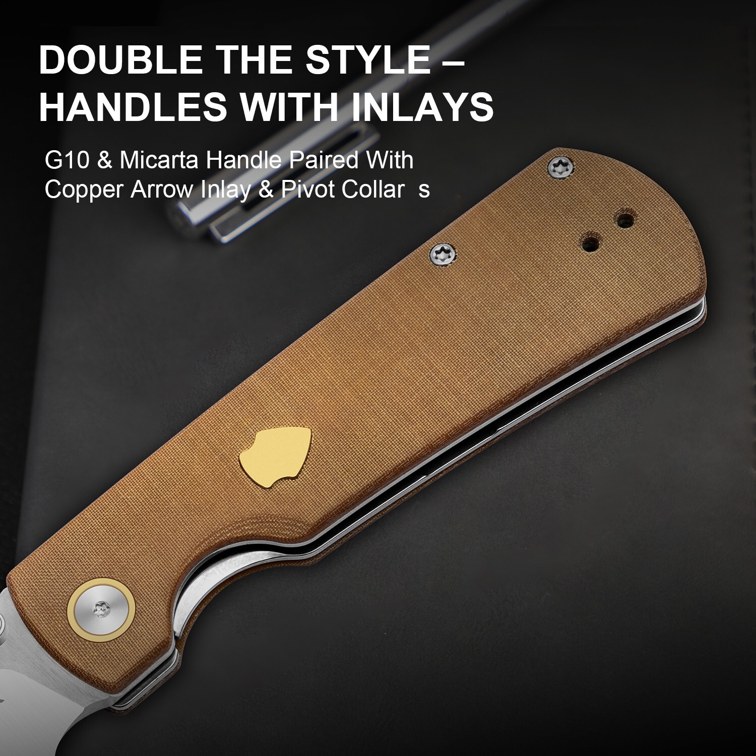 Kizer Retro Folding Pocket Knife Nitro-V Blade Micarta & Brass Handle V4726A1