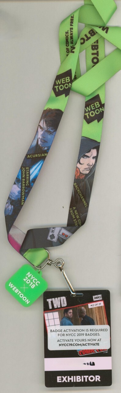 2019 NYCC New York Comic Con Exhibitor / Retailer Badge w/ Lanyard Walking Dead