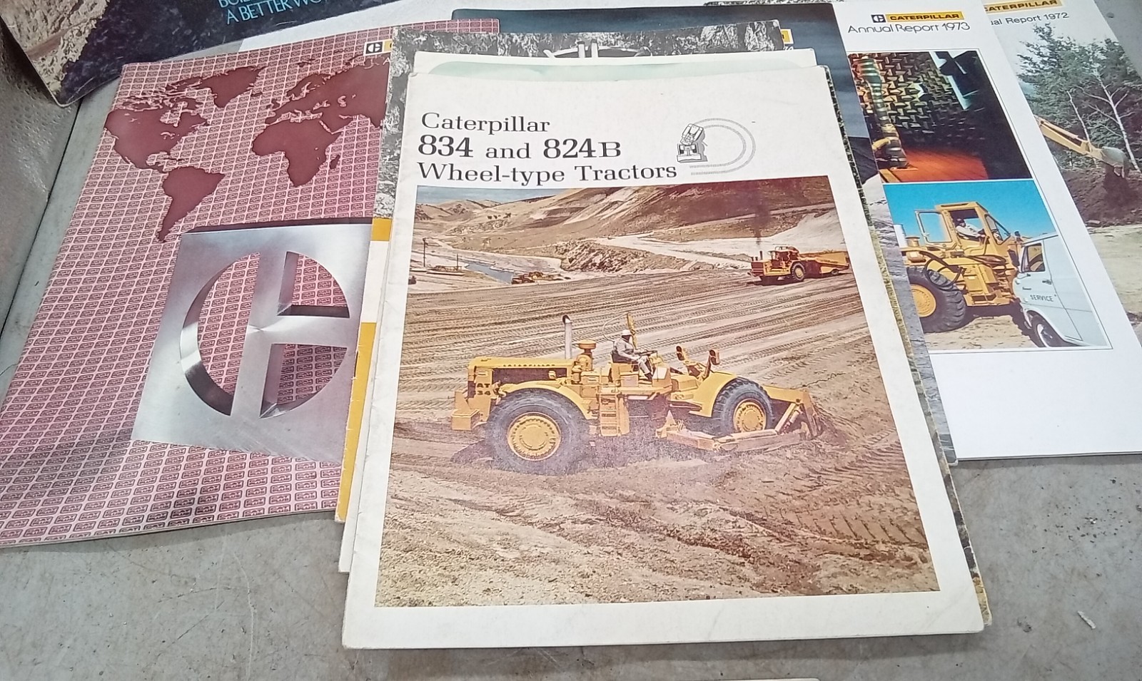 Caterpillar ANNUAL REPORTS + 12F + 834 AND 824B + D8 + 14 + D4D + V-TREE CUTTER