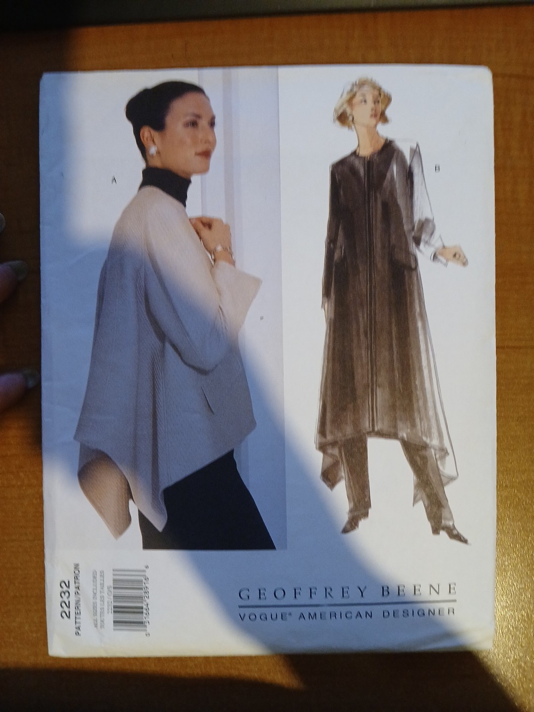 Vogue American Designer GEOFFREY BEENE #2232 All Sizes