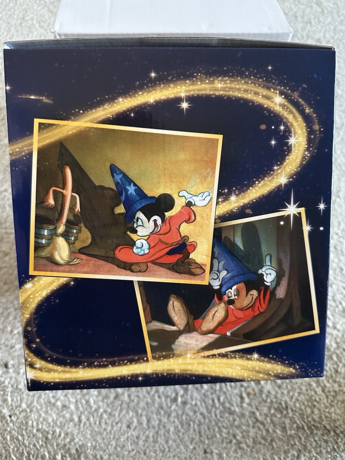 DISNEY FRANKLIN MINT SORCERER MICKEY FANTASIA CRYSTAL FIGURINE WITH RAINBOW