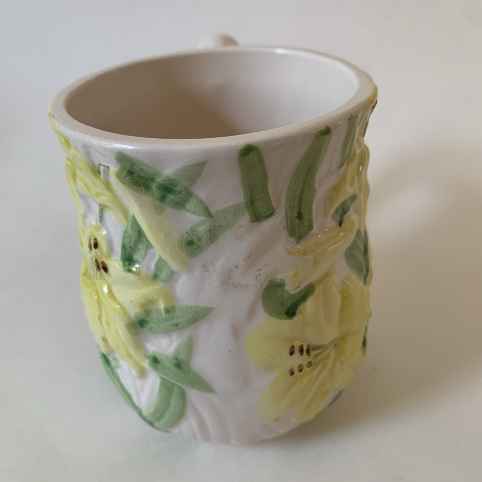 Vintage Fleurs De Jour by Shafford 1988 Mug & Plate 3D all Over Flowers Design