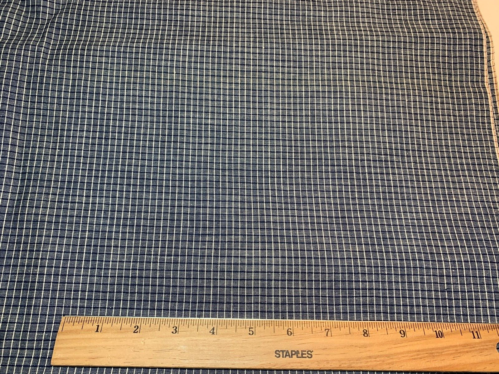 Antique Vintage Cotton Fabric Late 1800s Early 1900s Indigo Blue Homespun 1/2yd