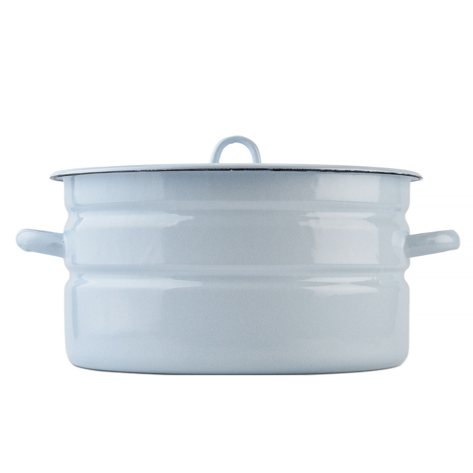 16.9 qt Novomoskovsk Large Enamel Stockpot Cooking Pot Soup Pot Blue Pot