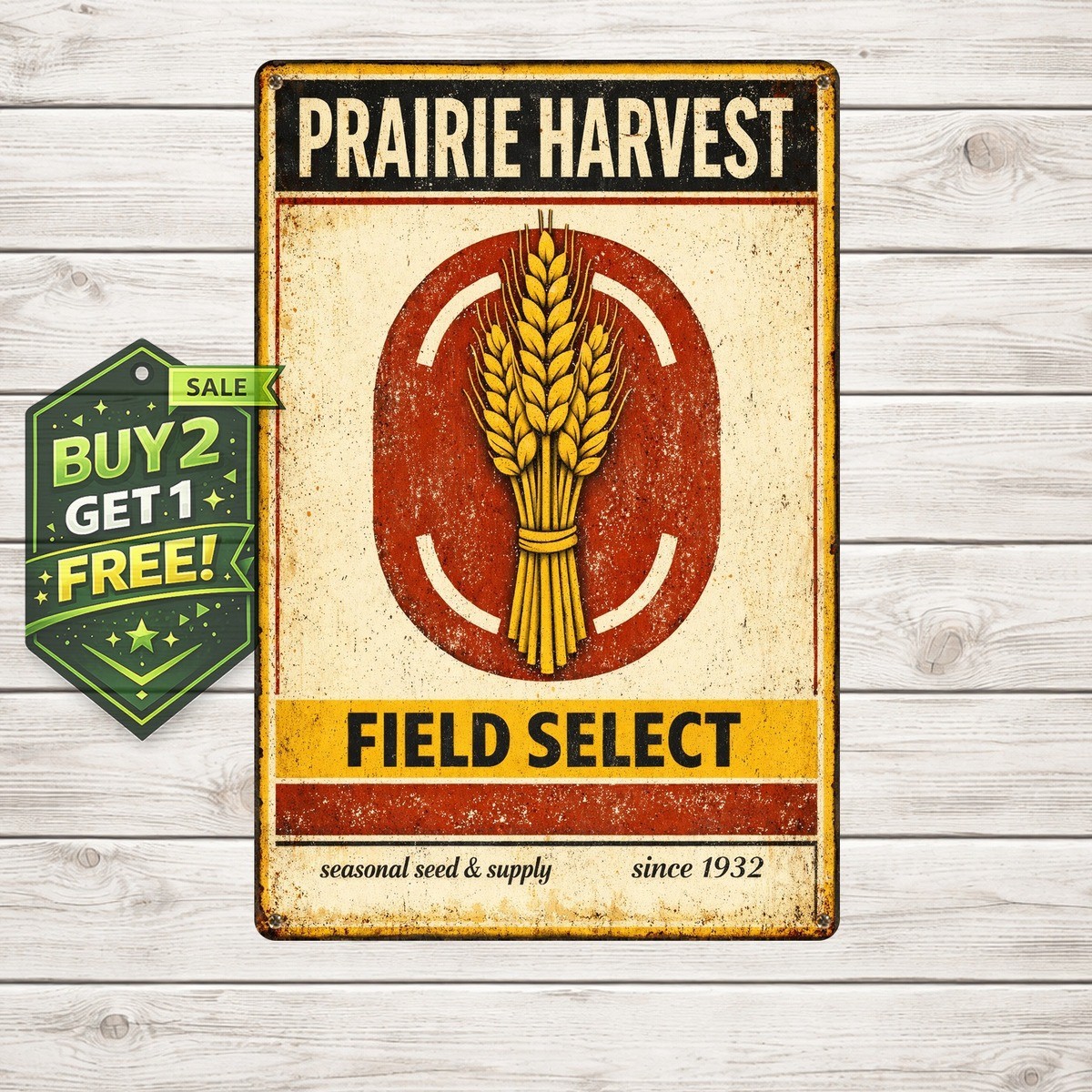 Funk’s G Corn Hybrid Feed Seed Farm Barn Plaque 8×12 Tin Metal Sign