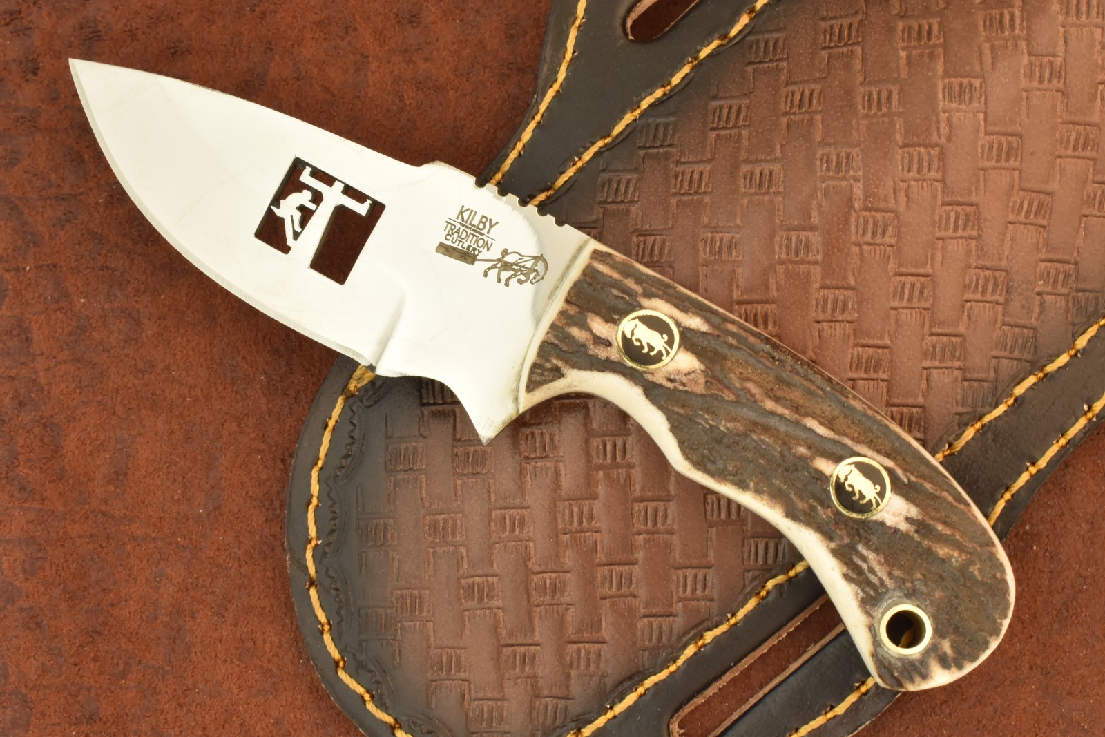 KILBY TRADITION PINE KNOT KY CUSTOM SERIES STAG PREMIUM FIXED BLADE KNIFE (32198
