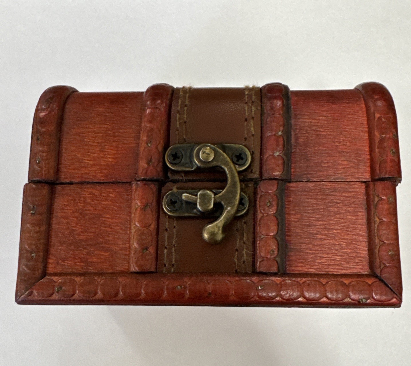 Wooden/Leather Decorative Trinket Boxes Small Storage Jewelry Box Treasure Chest