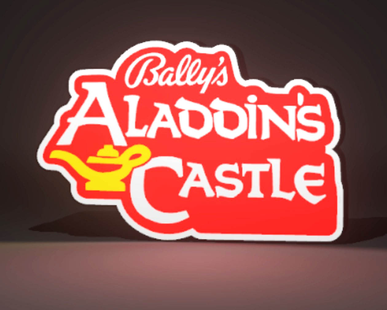 BALLYS ALADDINS CASTLE ARCADE LED SIGN LIGHT BOX LARGE 13.75″ TRUSTED SELLER