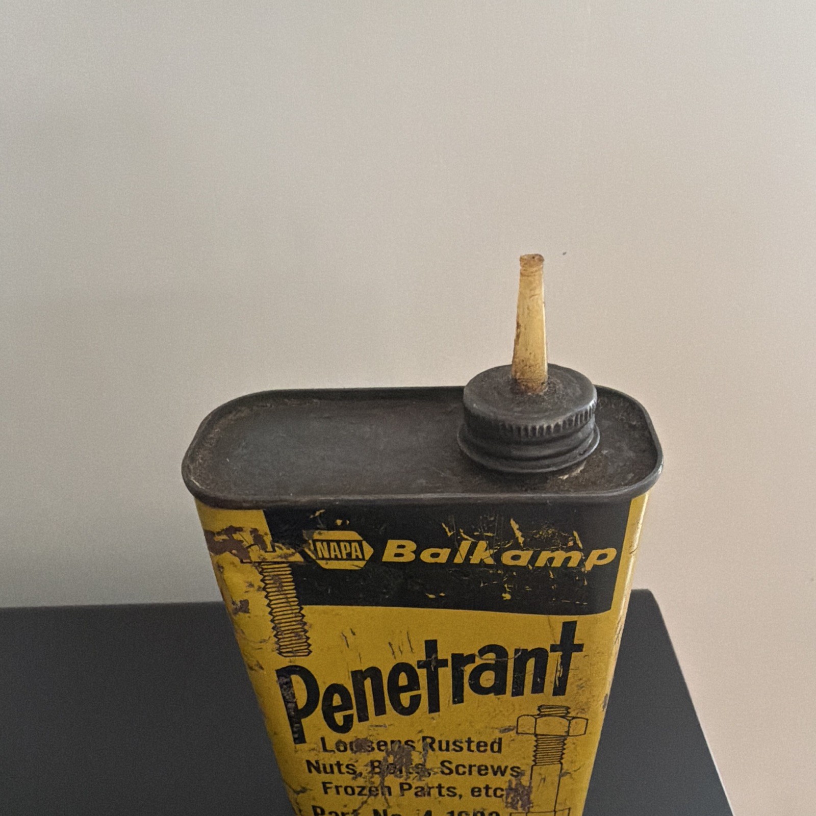 NAPA Balkamp Penetrant Advertising Can Yellow/Black – Gas & Oil Theme