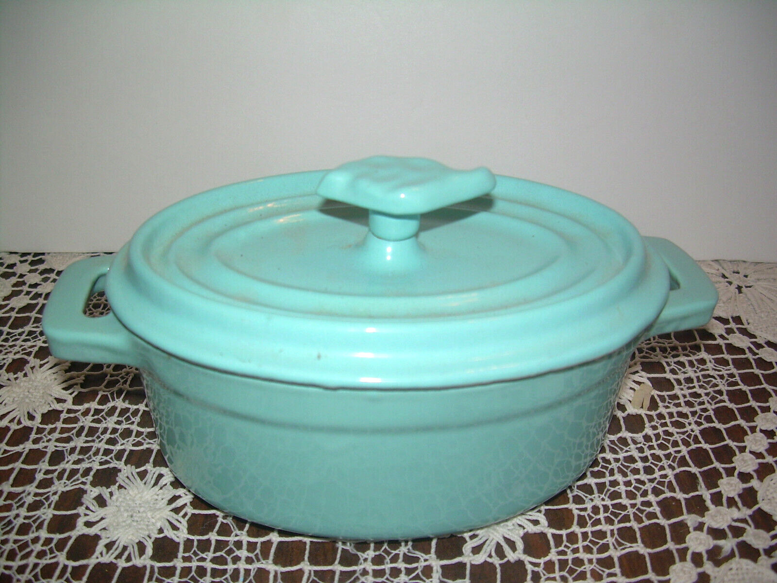 Enameled Cast-Iron Mini INDIV Casserole MARTHA STEWART 9.6 Ounces~ BLUE