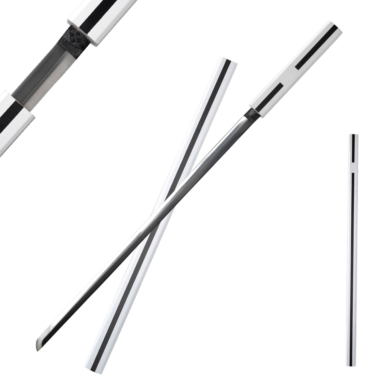 39″Carbon Steel Sword Anime Katana Cosplay,Naruto,Uchiha,white Zatoichi style