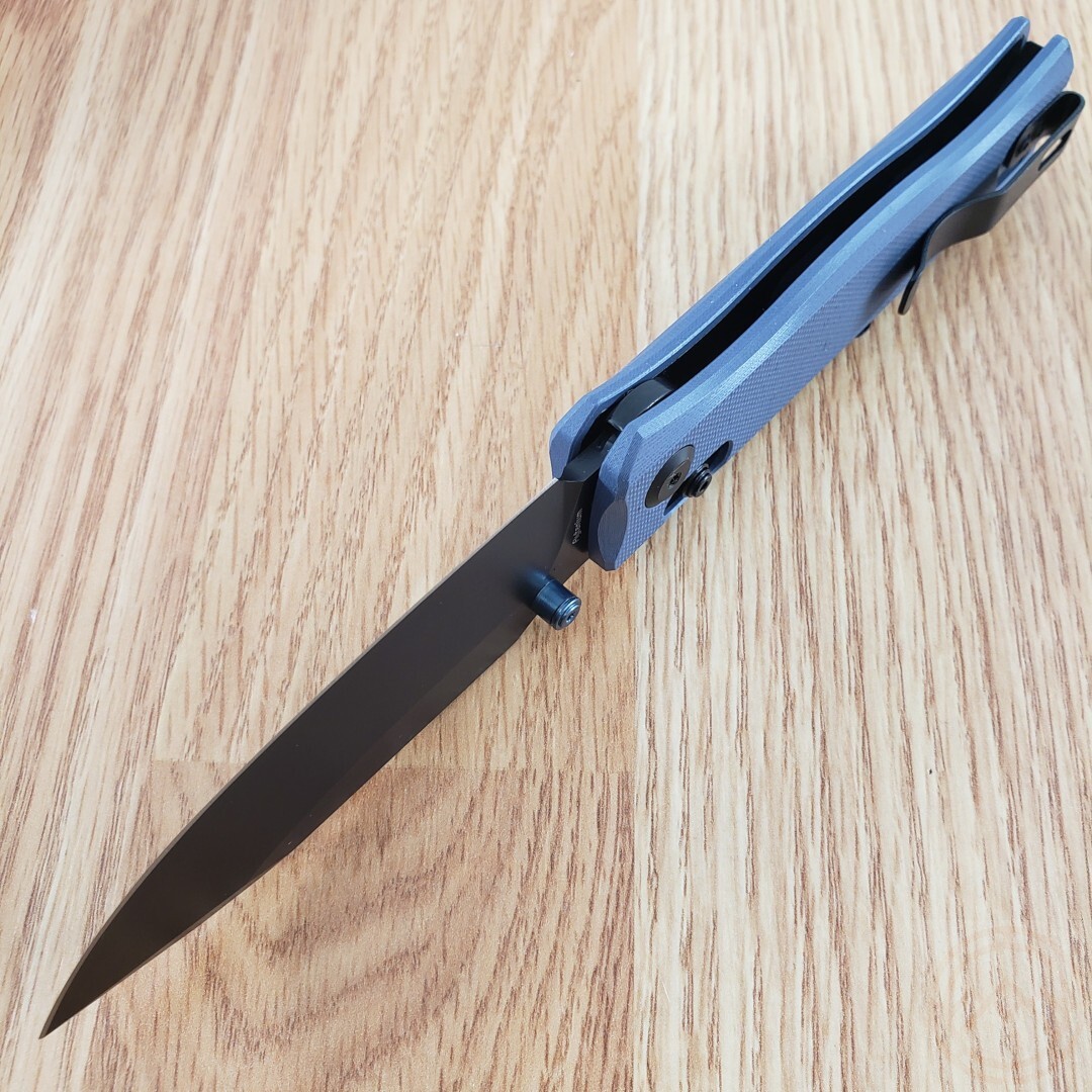 Flytanium BEEF Folding Knife 3.5″ D2 Tool Steel Blade Slate Blue G10 Handle
