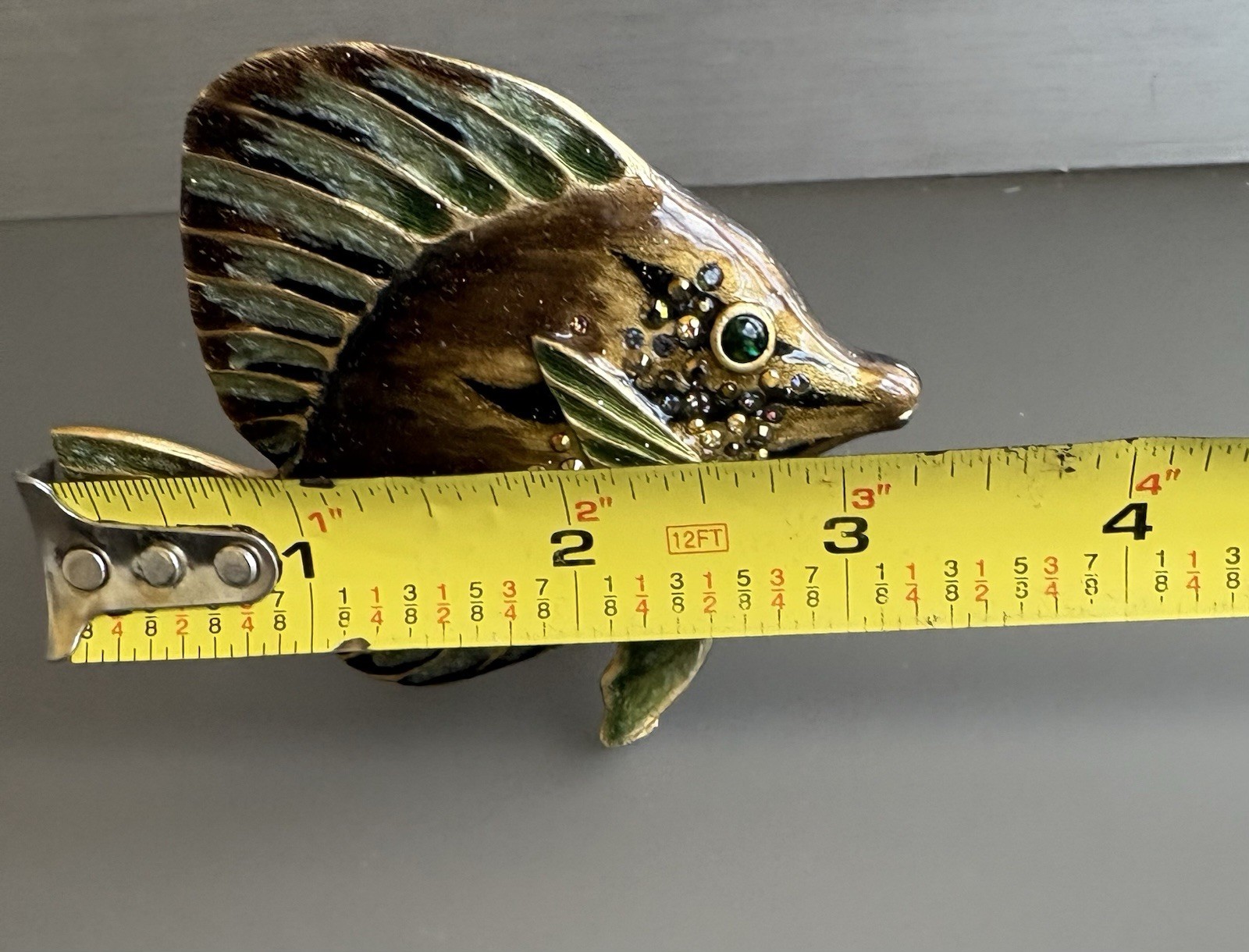 Jay Strongwater “Lustre Albert Yellowtang” fish figurine with Swarovski crystals
