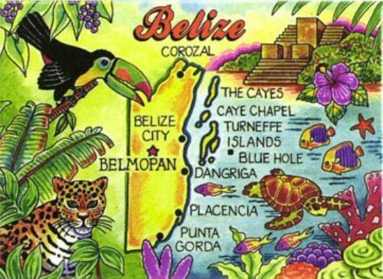 BELIZE MAP CARIBBEAN FRIDGE SOUVENIR MAGNET CLASSIC DESIGN 2.5″ X 3.5″