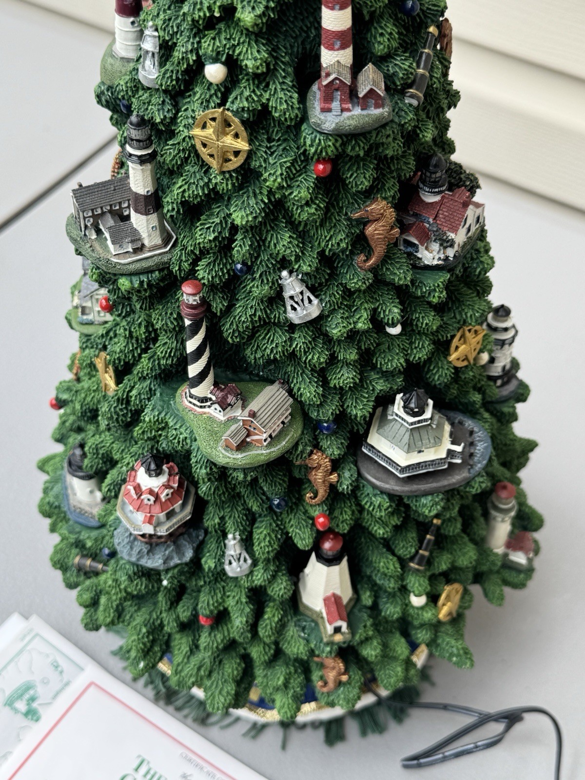 Vintage Danbury Mint “First Mate” Christmas Tree Lighthouse Nautical Beach Theme