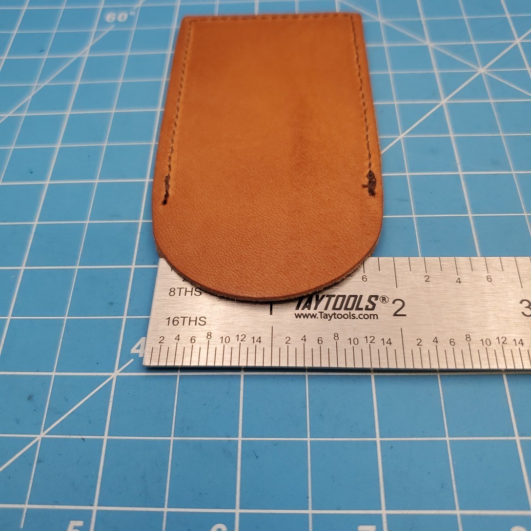 Vintage folding knife sheath Brown Leather Pocket Slip Pouch Case 4″x3.75″