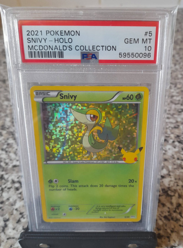 Pokemon 2021 Celebrations Mcdonalds Snivy Holo 005/025 PSA 10