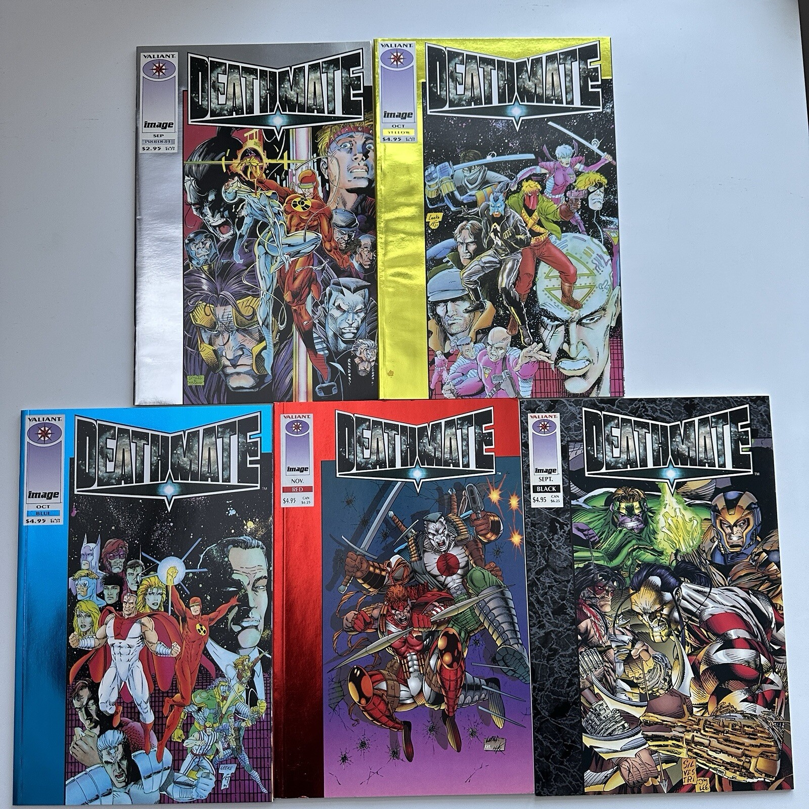 Valiant Image Comics Deathmate Prologue Red Black Yellow Blue 1992