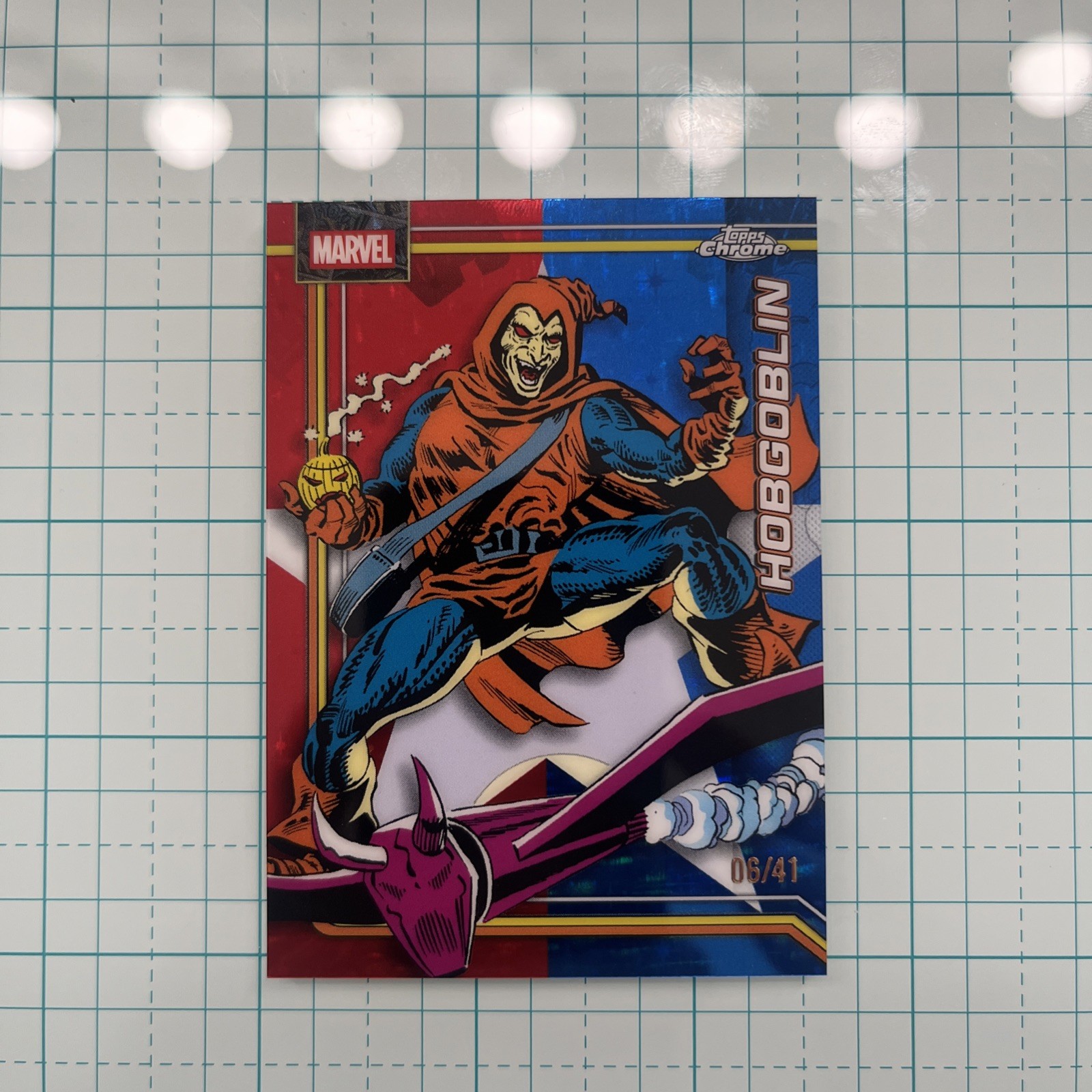 2026 Topps Chrome Marvel – Hobgoblin Red/Blue Dazzler’s Refractor /41