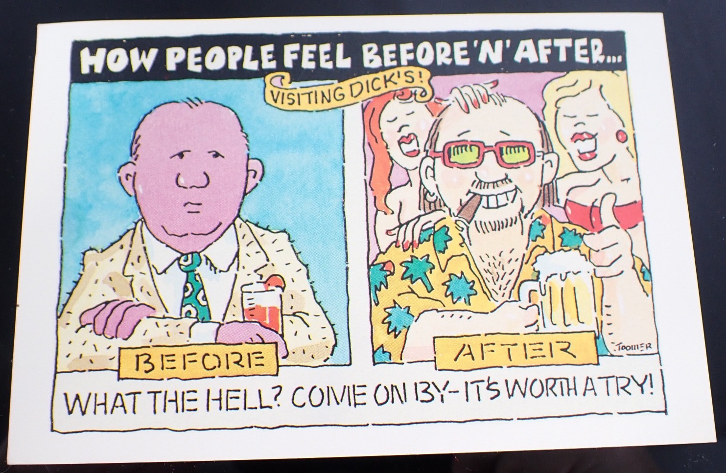 Postcard Dick’s Last Resort Restaurant Art Comic Humor Cheaperndirt Press PC102