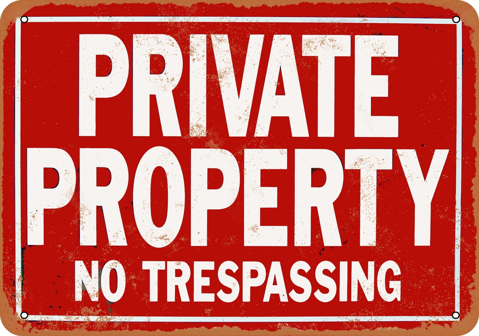 Metal Sign – Private Property No Trespassing – Vintage Look Reproduction
