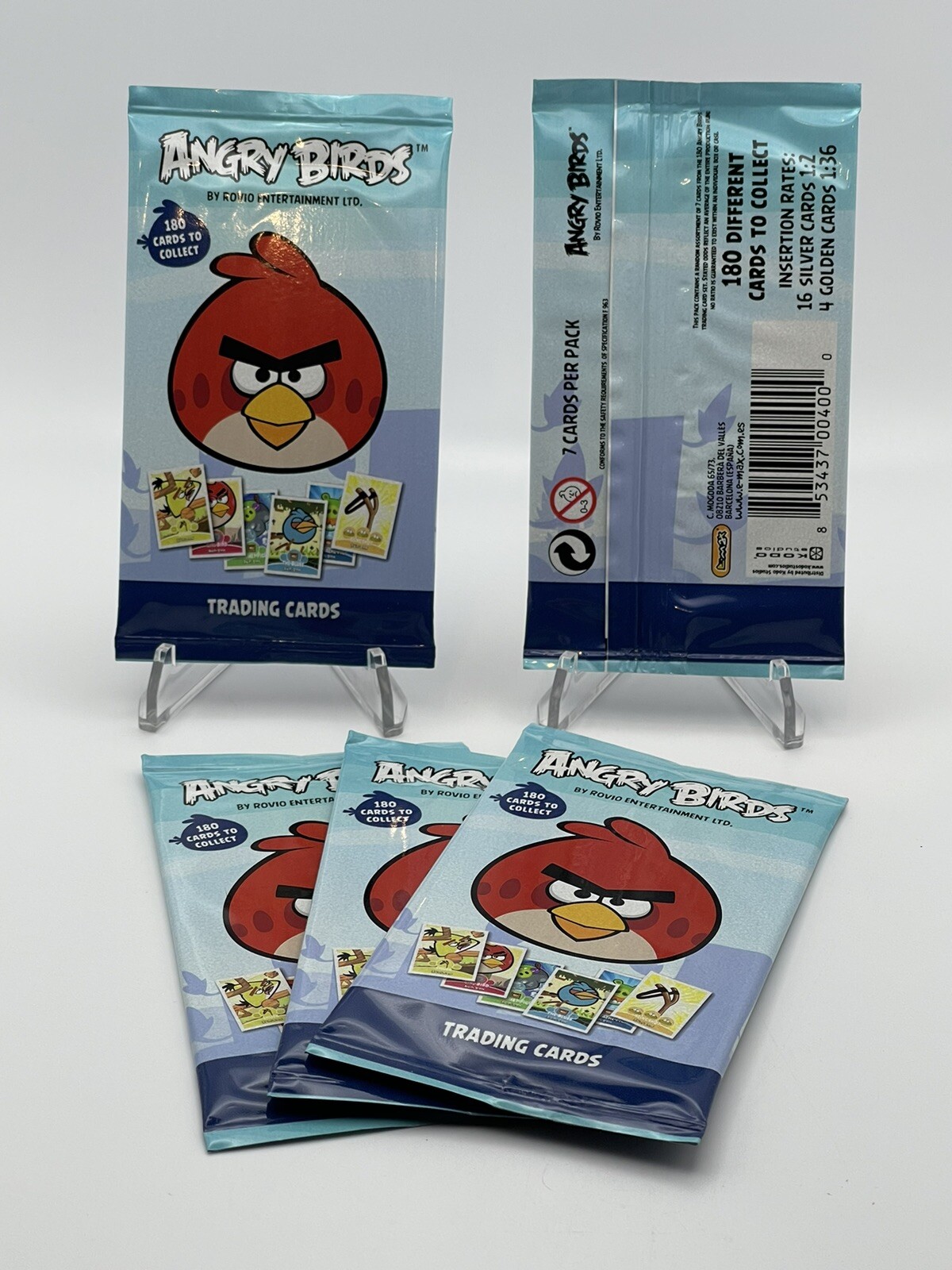 LOT OF 5 2012 ROVIO ENTERTAINMENT ANGRY BIRDS FACTORY SEALED TRADING CARD PACKS