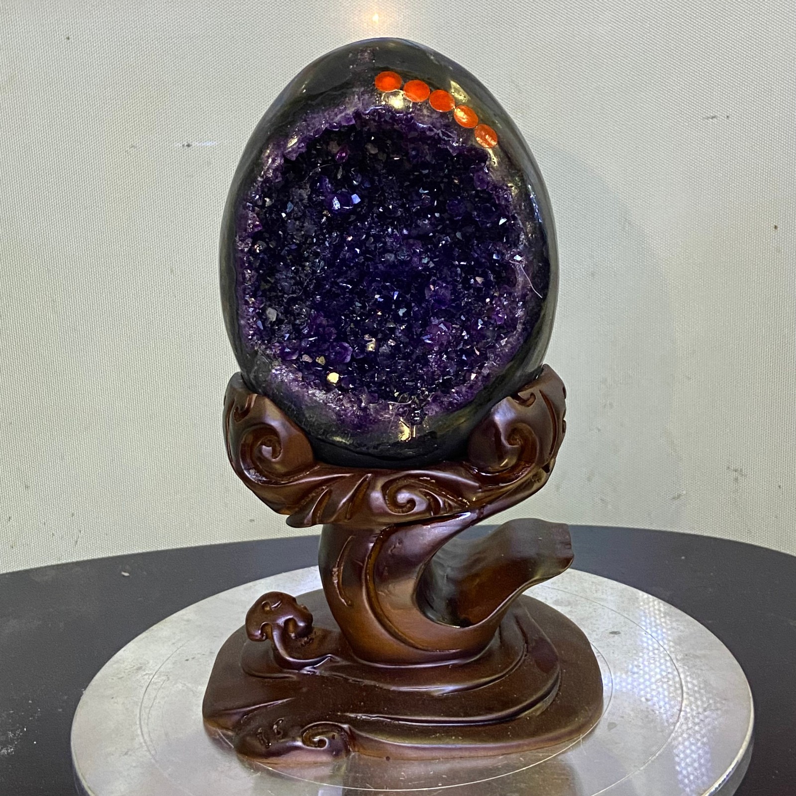 9.59LB Large Natural amethyst Dinosaur egg Quartz Crystal specimen healing