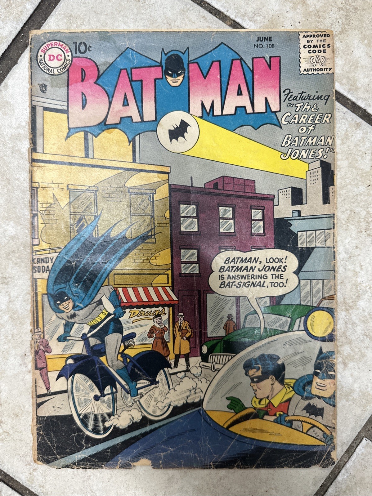 Batman 108 DC Comics 1957 Low Grade Cover Detached
