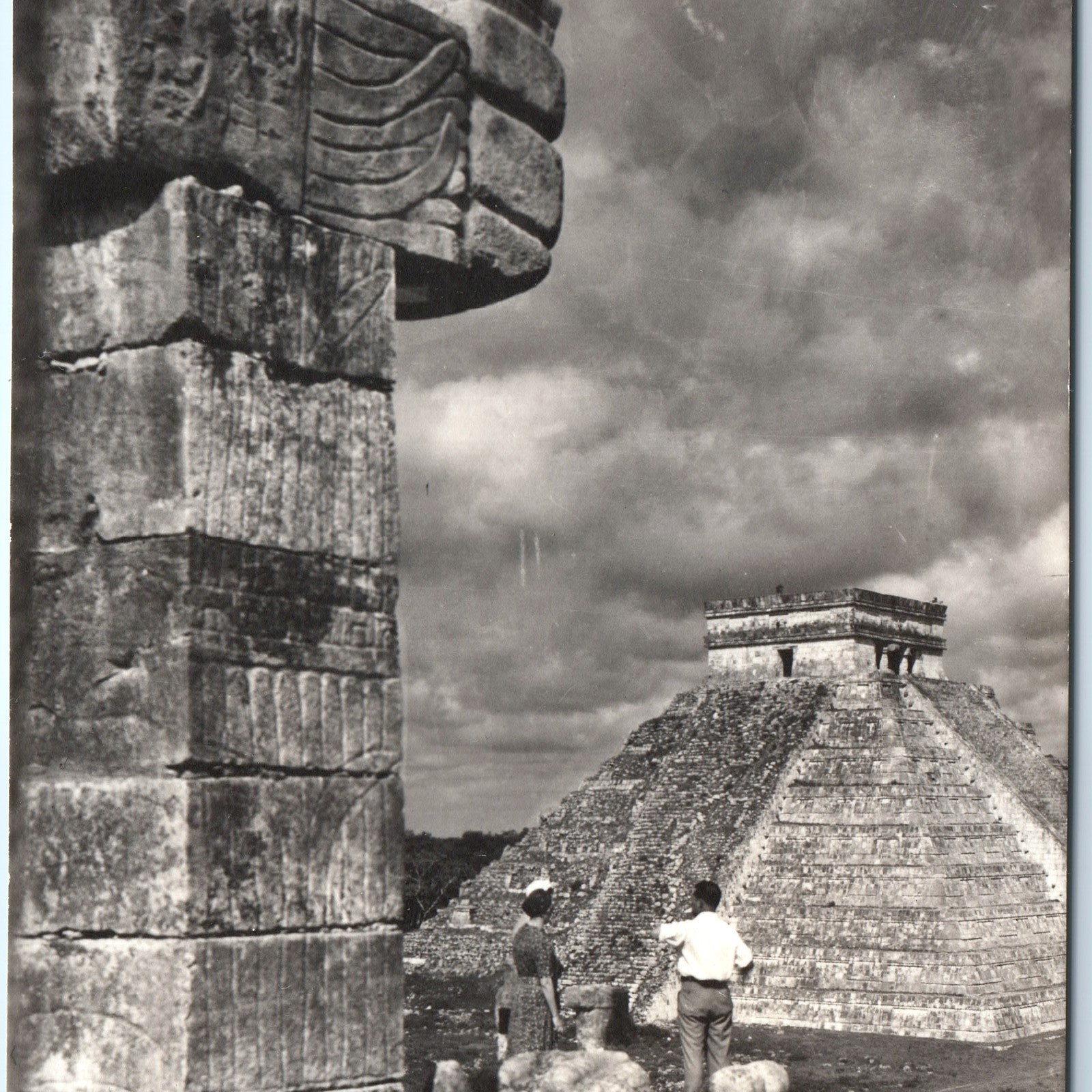 c1940s Chichen Itza Ancient Mayan Pyramid Serpiente y Castillo Temple Ruins A347