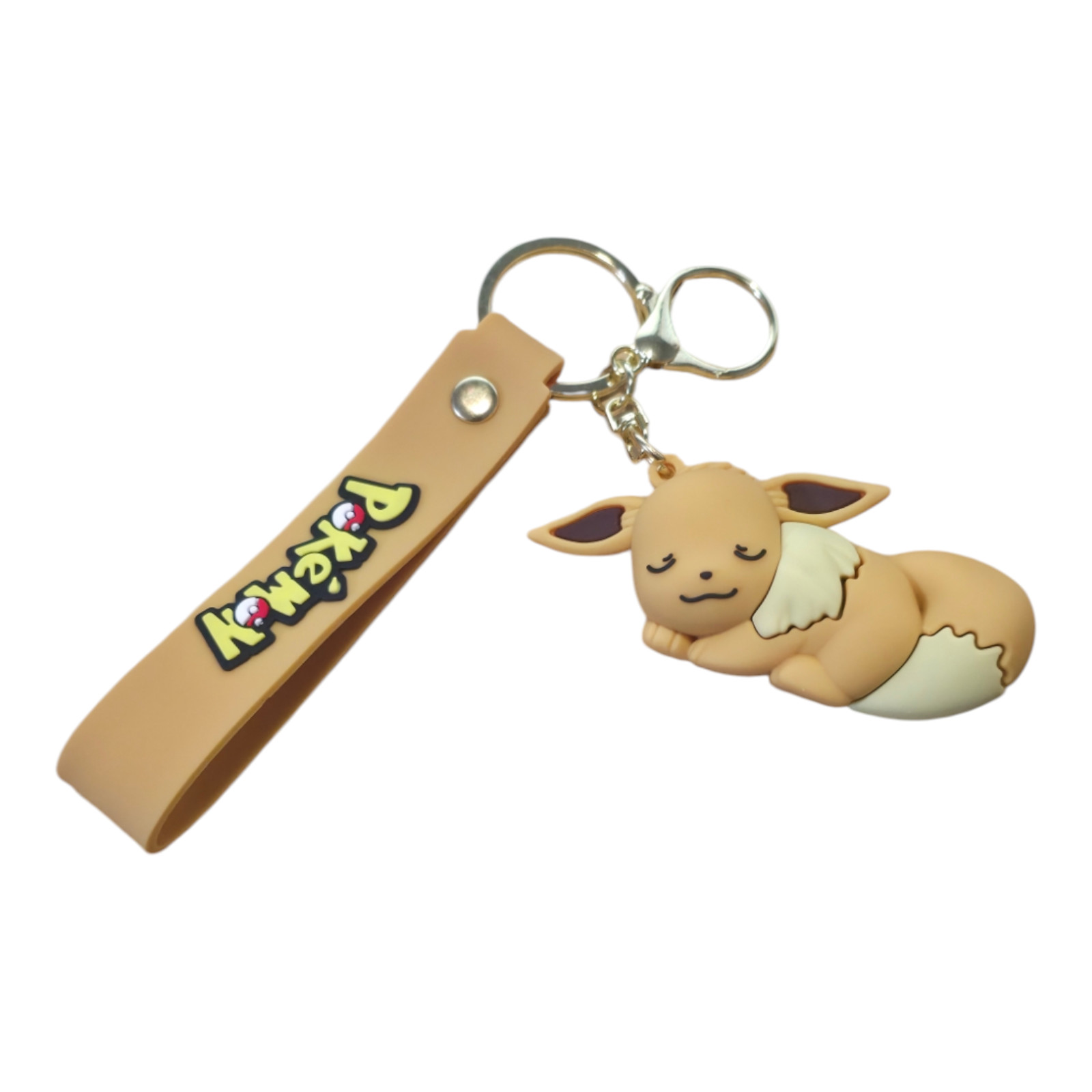 Eevee 3D Pokemon Figure Keychain With Carrying Strap Brand New Free Shipping