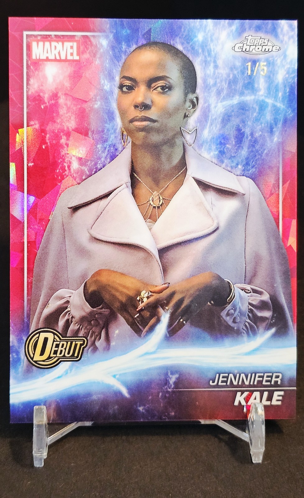 2025 Topps Chrome Marvel StudioS DEBUT ALPHA 1/5 Red Sapphire Jennifer Kale #166