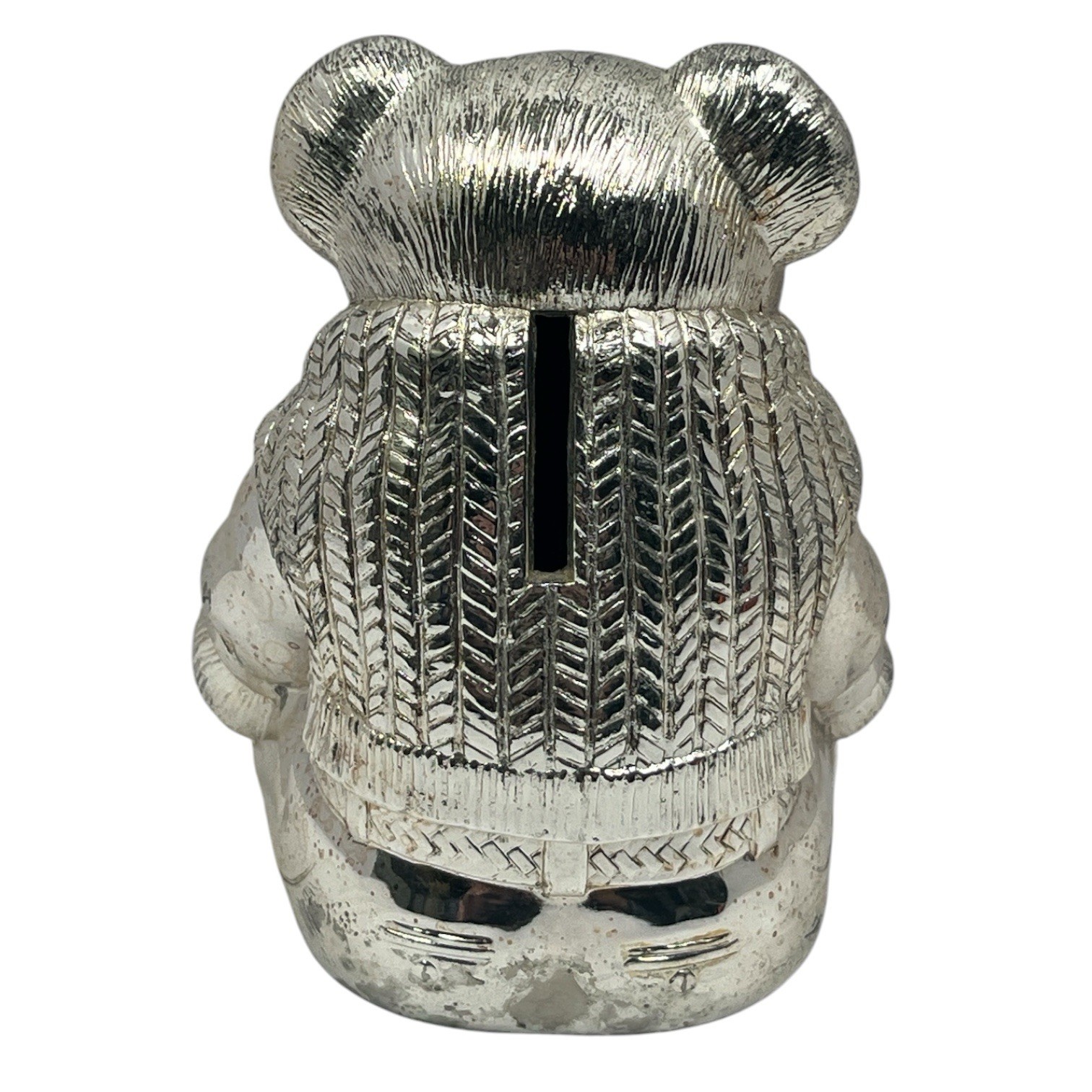 Ralph Lauren Silver‑Plated Polo Bear Coin Bank Vintage No Bottom