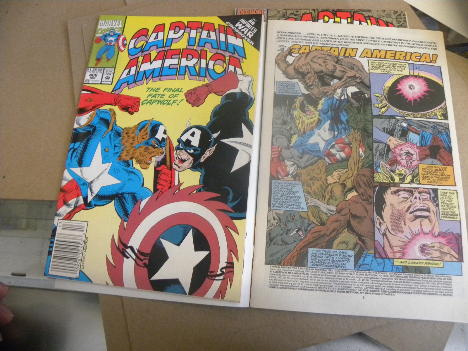 Marvel 1991 5 issues CAPTAIN AMERICA 394 395 397 407 408 NM Capwolf Red Skull qq