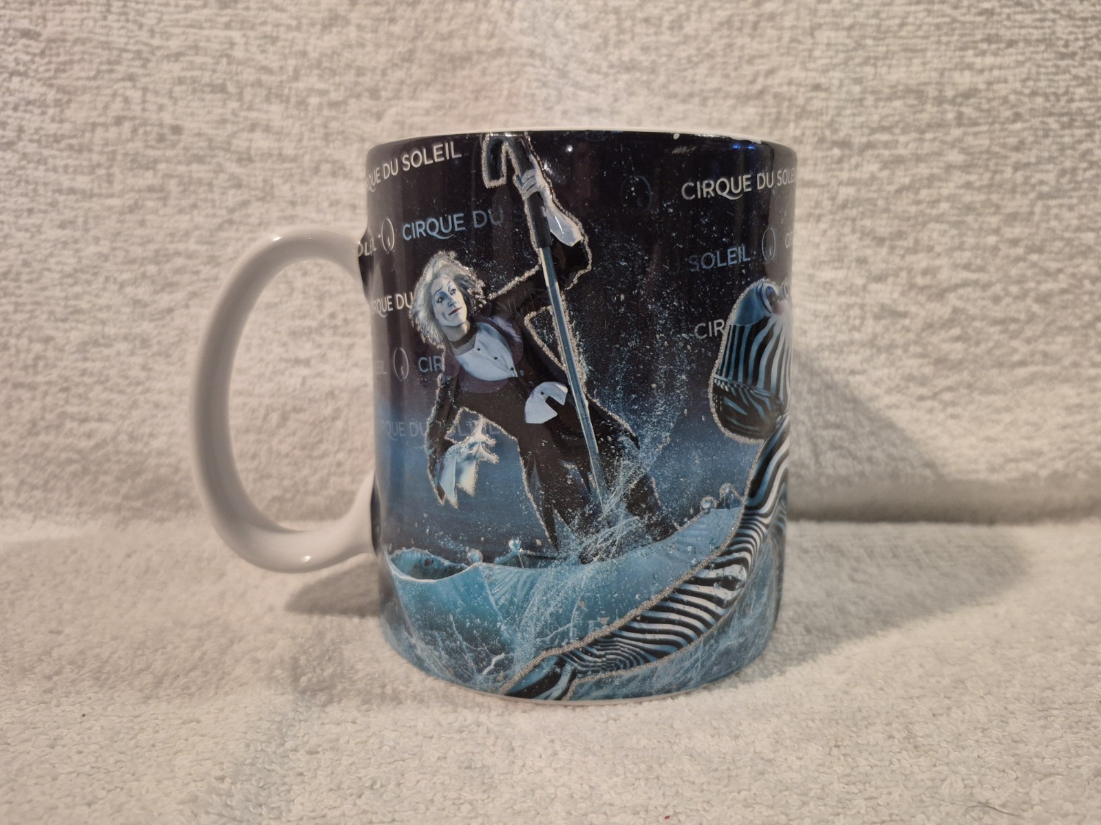 Large Cirque de Soleil Coffee Mug with Raised Colorful Figures