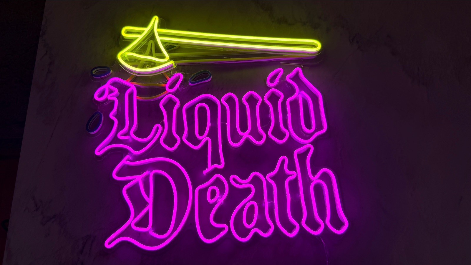 Liquid Death Drip Club LED Neon Sign Axe Used All Accessories