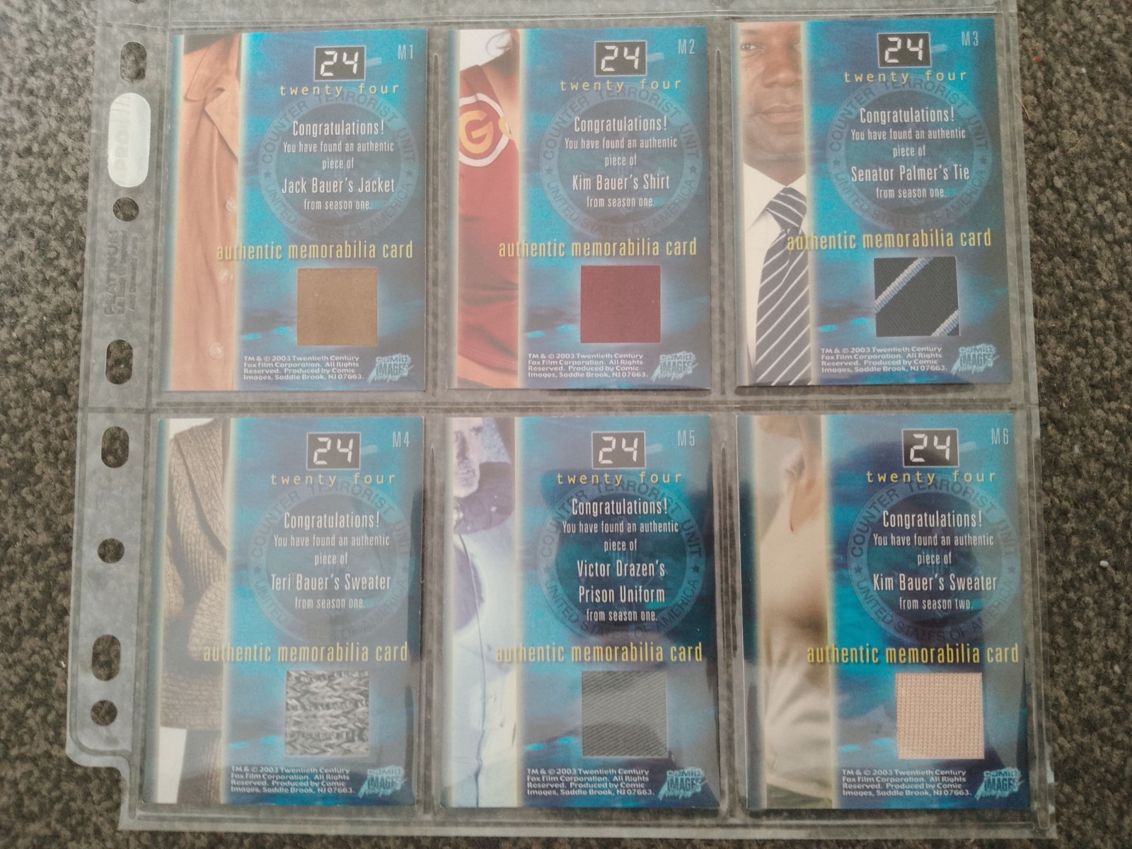 24 Season 1 & 2 Comic Images 2003 Master Set in Binder Kiefer Sutherland