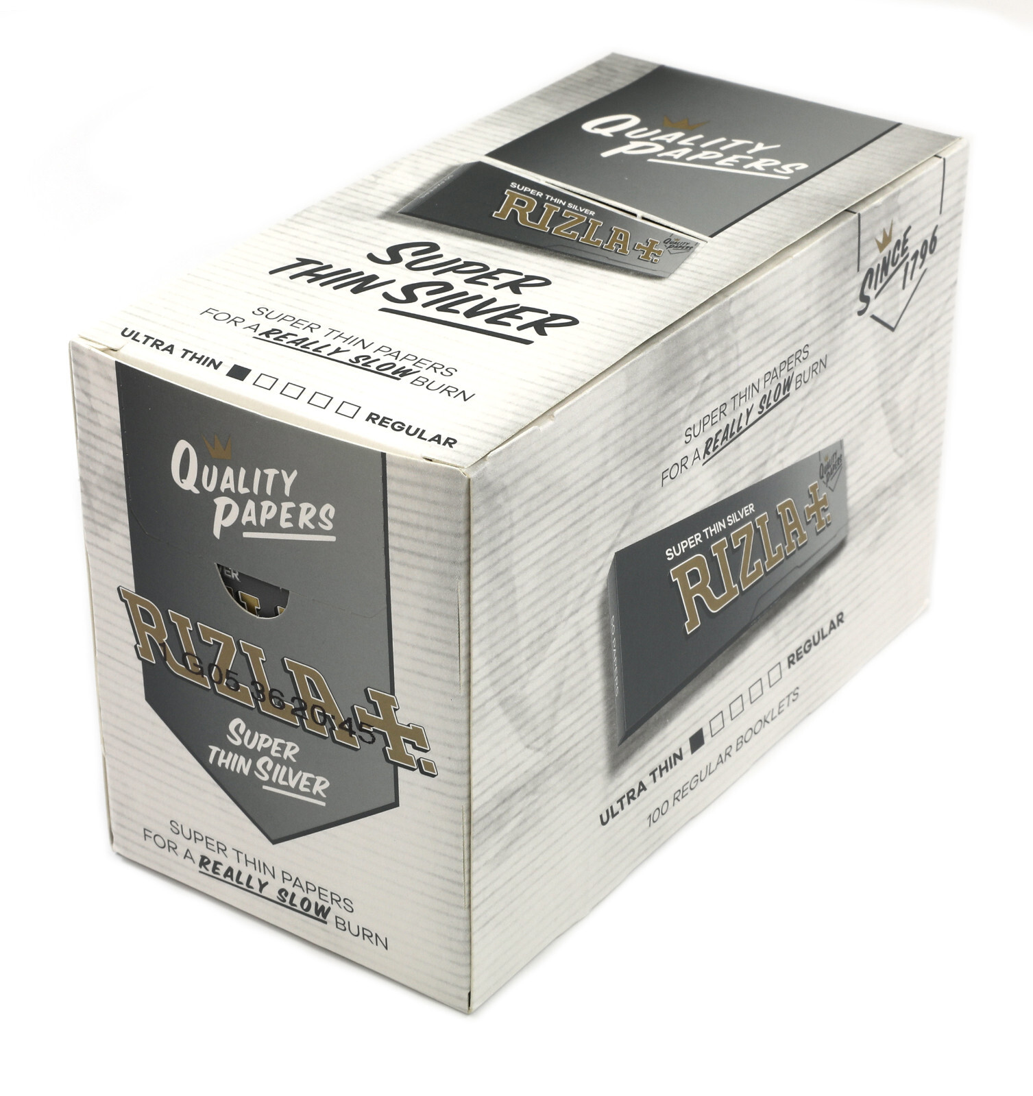 1 box RIZLA Silver Regular Ultra thin Rolling paper – 100 booklets = 5000 papers