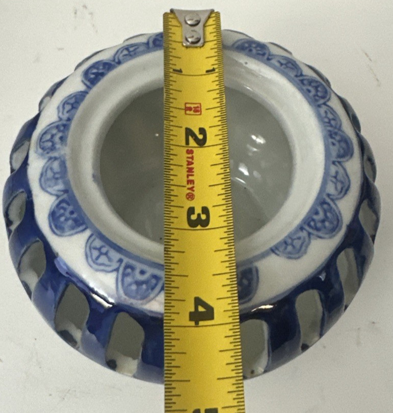 Blue White Porcelain Potpourri & Incense Holder Two’s Company Canton Collection