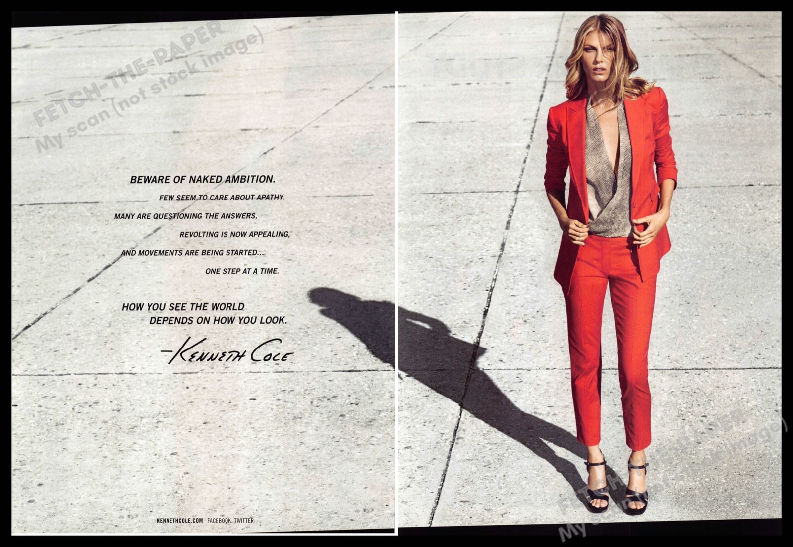 Kenneth Cole 2010s Print Advertisement (2 page) 2012 Legs “One step at a time”