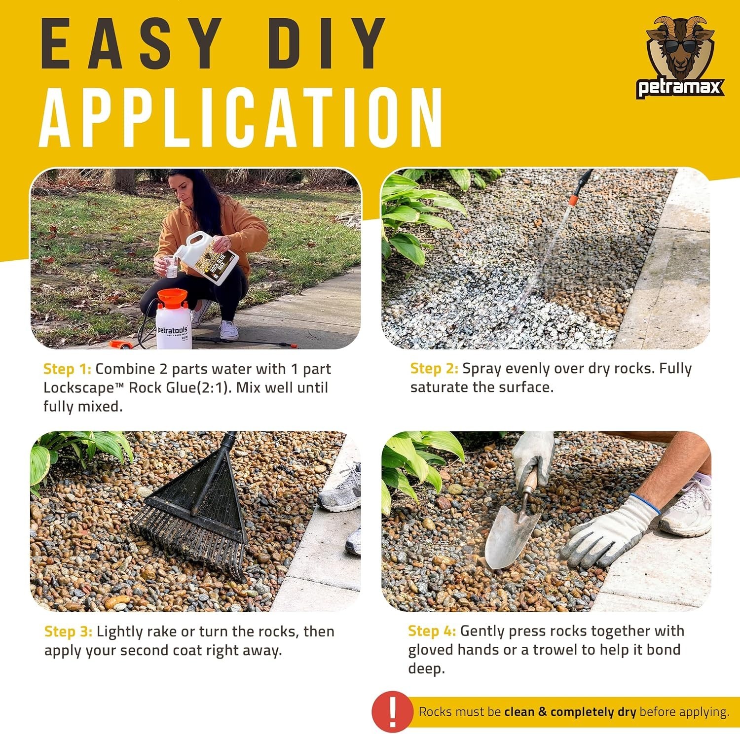 High-Performance Rock Glue 32 Oz – Water-Resistant Pet Safe Landscaping Solution