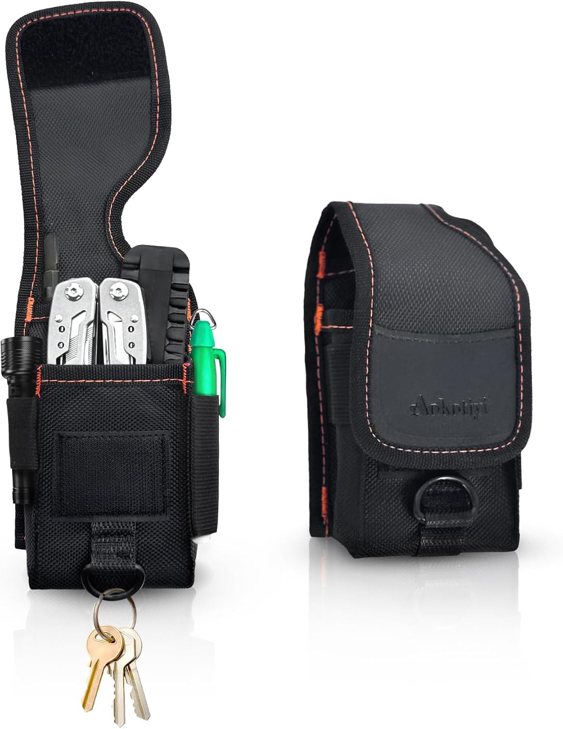 Multitool Holster Sheath with Belt Clip | Small Multi-Pocket EDC Tool Pouch