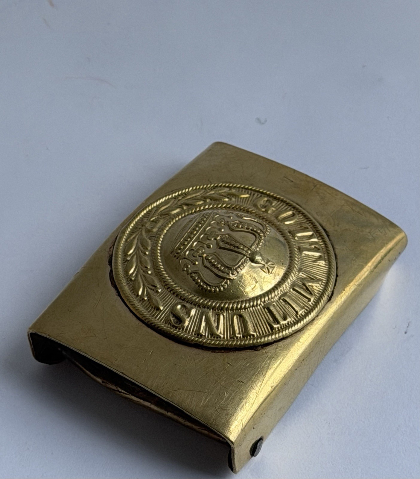 WW1 Prussian Imperial German GOTT MIT UNS Brass Belt Buckle